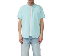 Regular Fit: Kurzarmhemd mit Struktur-Streifen und Button-Down-Kragen XL türkis 2165428.6540.XL