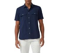 Regular Fit: Kurzarmhemd mit Strukturstreifen und Kentkragen L blau 2165424.5852.L