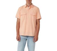 Regular Fit: Kurzarmhemd mit Strukturstreifen und Kentkragen M orange 2165424.2018.M