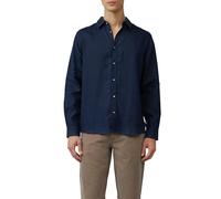 Langarmhemd S.OLIVER, Herren, Gr. XL, N-Gr, blau (dunkelblau), Obermaterial: 100% Leinen, unifarben, casual, regular fit taillenbedeckt, Langarm Manschette, Hemden, aus Leinen (17373469-XL) dunkelblau
