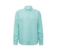 s.Oliver RED LABEL Regular Fit Leinenhemd mit Sportmanschetten in Blau, Größe M