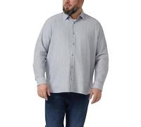 Regular Fit: Langarmhemd aus Leinenmix mit Streifen 4XL blau 2180334.59G6.4XL