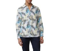s.Oliver Leinenhemd Regular Fit - All-over-Print - Blau Größe M
