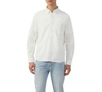 Regular Fit: Meliertes Baumwoll-Hemd mit Button-Down-Kragen L weiß 2161414.01W0.L