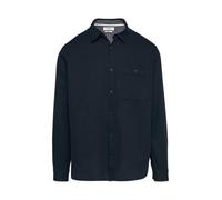 Langarmhemd S.OLIVER, Herren, Gr. XL, N-Gr, blau (navy), Web, Obermaterial: 100% Baumwolle, unifarben, casual, regular fit taillenbedeckt, Langarm Manschette, Hemden, mit Brusttasche (46323259-XL) nav