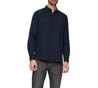 Langarmhemd S.OLIVER, Herren, Gr. XXL, N-Gr, blau (navy), Web, Obermaterial: 100% Baumwolle, unifarben, casual, regular fit taillenbedeckt, Langarm Manschette, Hemden, mit Brusttasche (46323259-XXL) n