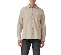 Langarmhemd S.OLIVER, Herren, Gr. XL, N-Gr, beige, Piqué, Obermaterial: 100% Baumwolle, unifarben, regular fit normal, Manschette, Hemden, mit Brusttasche (53098550-XL) beige
