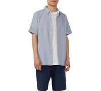Regular Fit: Strukturiertes Kurzarmhemd aus Baumwolle mit Kentkragen L blau 2165427.54K2.L