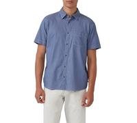 Regular Fit: Strukturiertes Kurzarmhemd mit Kontrastnähten L blau 2169375.55K0.L