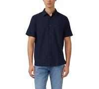 s.Oliver Herren Kurzarmhemd 2179169 – Regular Fit, weich, Stickerei – Blau M