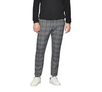 Chinohose S.OLIVER, Herren, Gr. 30, Länge 32, grau (grau check), Obermaterial: 97% Polyester, 3% Elasthan, kariert, regular fit knöchelfrei, Hosen Chinohose, mit Webstruktur (23788144-30) grau check