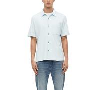 Relaxed Fit: Kurzarmhemd aus Waffelpiqué L blau 2179078.5110.L