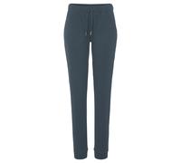 Relaxhose S.OLIVER, Damen, Gr. 40/42, N-Gr, blau (petrol), Rippware, Obermaterial: 100% Baumwolle, unifarben, Basic, bequem lang, Hosen Relaxhose, Sweathose aus Ripp-Qualität mit Einrifftaschen, Loung