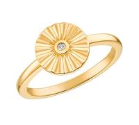s.Oliver Ring 925 Sterling Silber Damen Ringe, mit Zirkonia synth., Gold, Münze, Kommt in Schmuck Geschenk Box, 2031430