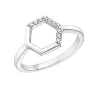 s.Oliver Ring 925 Sterling Silber Damen Ringe, mit Zirkonia synth., Silber, Kommt in Schmuck Geschenk Box, 2031426