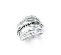 s.Oliver 2022652 Damen Ring Edelstahl Silber Weiß 54 (17.2)