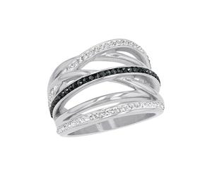 s.Oliver Ring Edelstahl Damen Ringe, mit Kristall, Grau, Kommt in Schmuck Geschenk Box