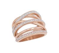 s.Oliver Ring Edelstahl Damen Ringe, mit Kristall, Kommt in Schmuck Geschenk Box