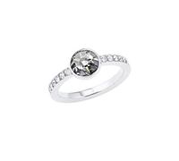 s.Oliver Ring Edelstahl Damen Ringe, mit Kristall, Silber, Kommt in Schmuck Geschenk Box, 2026152