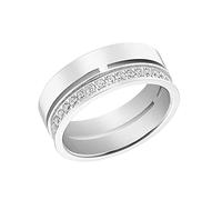 s.Oliver Ring Edelstahl Damen Ringe, mit Zirkonia synth., Silber, Kommt in Schmuck Geschenk Box, 2031469