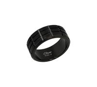 s.Oliver Ring Edelstahl Herren Ringe, Schwarz, Kommt in Schmuck Geschenk Box, 2038878