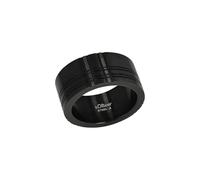 s.Oliver Ring Edelstahl Herren Ringe, Schwarz, Kommt in Schmuck Geschenk Box, 2039738