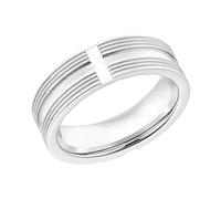 s.Oliver Ring Edelstahl Herren Ringe, Silber, Kreuz, Kommt in Schmuck Geschenk Box, 2031539