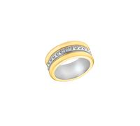 s.Oliver Ring Damen, Bicolor, 58|18,5, 9 mm, Zirkonia, Weiß, 1,9 mm, Edelstahl, IP Gold 2036839