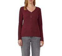 Ripp-Langarmshirt mit Knopfleiste im Slim Fit 40 rot 2170091.3902.40