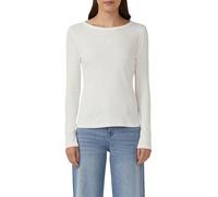 s.Oliver Damen Ripp-Langarmshirt mit Stickerei 2172642.0210 Creme Größe 42