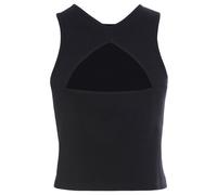 Ripptanktop S.OLIVER, Damen, Gr. 44/46, schwarz, Rippware, Obermaterial: 95% Baumwolle, 5% Elasthan, unifarben, figurbetont hüftlang, Rundhals, ohne Ärmel, Tops, mit Cut-outs im Rücken, sportliches Da