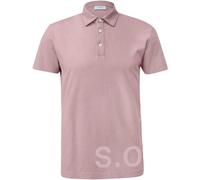 Poloshirt mit Label-Print M Rosa