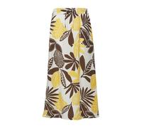 s.Oliver Red Label - Strukturierter Midirock aus Viskosemix gelb/weiß - Gr. - 38