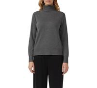 Strickpullover S.OLIVER, Damen, Gr. 44, grau (dunkelgrau melange), Strick, Obermaterial: 72% Viskose, 28% Polyester, meliert, casual, regular fit normal, ohne Ausschnitt, Langarm elastischer Bund, Pul