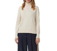 Strickpullover S.OLIVER, Damen, Gr. 44, beige (beige melange), Strick, Obermaterial: 72% Viskose, 28% Polyester, meliert, casual, regular fit normal, ohne Ausschnitt, Langarm elastischer Bund, Pullove