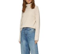 Rollkragenpullover mit Rippstruktur 38 braun|creme 2151529.83X1.38