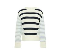 Rundhals-Pullover im Streifenmix 40 creme|blau 2161093.59G0.40