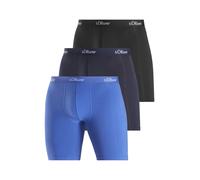 s.Oliver Herren Boxershorts, 3er Pack, Lange Passform, blau