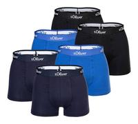 s.Oliver Herren Boxershorts, 6er Pack - Boxerbrief, Baumwoll-Stretch Blau M