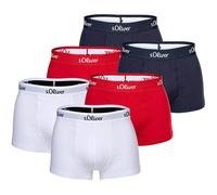 S.OLIVER s.Oliver Herren Boxershorts, 6er Pack - Trunks, Hipsters, Baumwoll-Stretch (TB_JH-34H_LS-6P) L Rot/Marine/Weiß