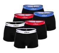 s.Oliver Herren Boxershorts, 6er Pack - Trunks, Hipsters, Baumwoll-Stretch Schwarz Kontrast L