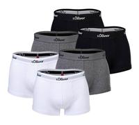 s.Oliver Herren Boxershorts, 6er Pack - Trunks, Hipsters, Baumwoll-Stretch Grau/Schwarz/Weiß M