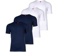 S.OLIVER s.Oliver Herren T-Shirt, 4er Pack - Basic, Rundhals, einfarbig (TB_JH-36TSR_LS-4P) M Weiß/Marine