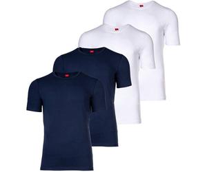S.OLIVER s.Oliver Herren T-Shirt, 4er Pack - Basic, Rundhals, einfarbig (TB_JH-36TSR_LS-4P) XL Weiß/Marine