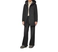 Strukturierter Wollmantel mit Teddyplüschfutter 34 schwarz