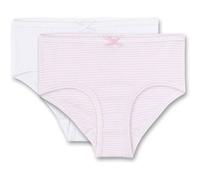 S.OLIVER s.Oliver Mädchen 2er Pack Hipslip - Slip, Unterhose, Brief, Cotton Stretch, uni (SO_M_Slip) 128 Rosa gestreift/Weiß