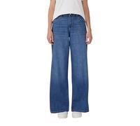s.Oliver Damen Jeans-Hose Suri Regular Fit High Rise Wide Leg Blau Gr. 46/34