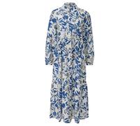 Strukturiertes Viskosemix-Kleid im A-Shape mit Eingrifftaschen 34 creme|blau|mehrfarbig 2168784.02A1.34