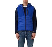 Leichte Weste aus Materialmix mit Kapuze L blau 2167442.5730.L