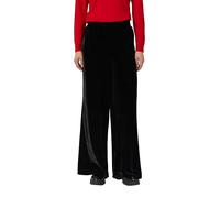 Fließende Samthose mit Elastikbund und weitem Bein 42 schwarz 2173098.9999.42